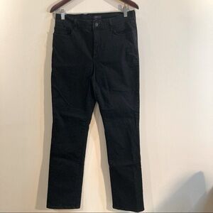 NYDJ Sz 12 Straight Leg Rhinestone On Back Pockets In Black Jeans